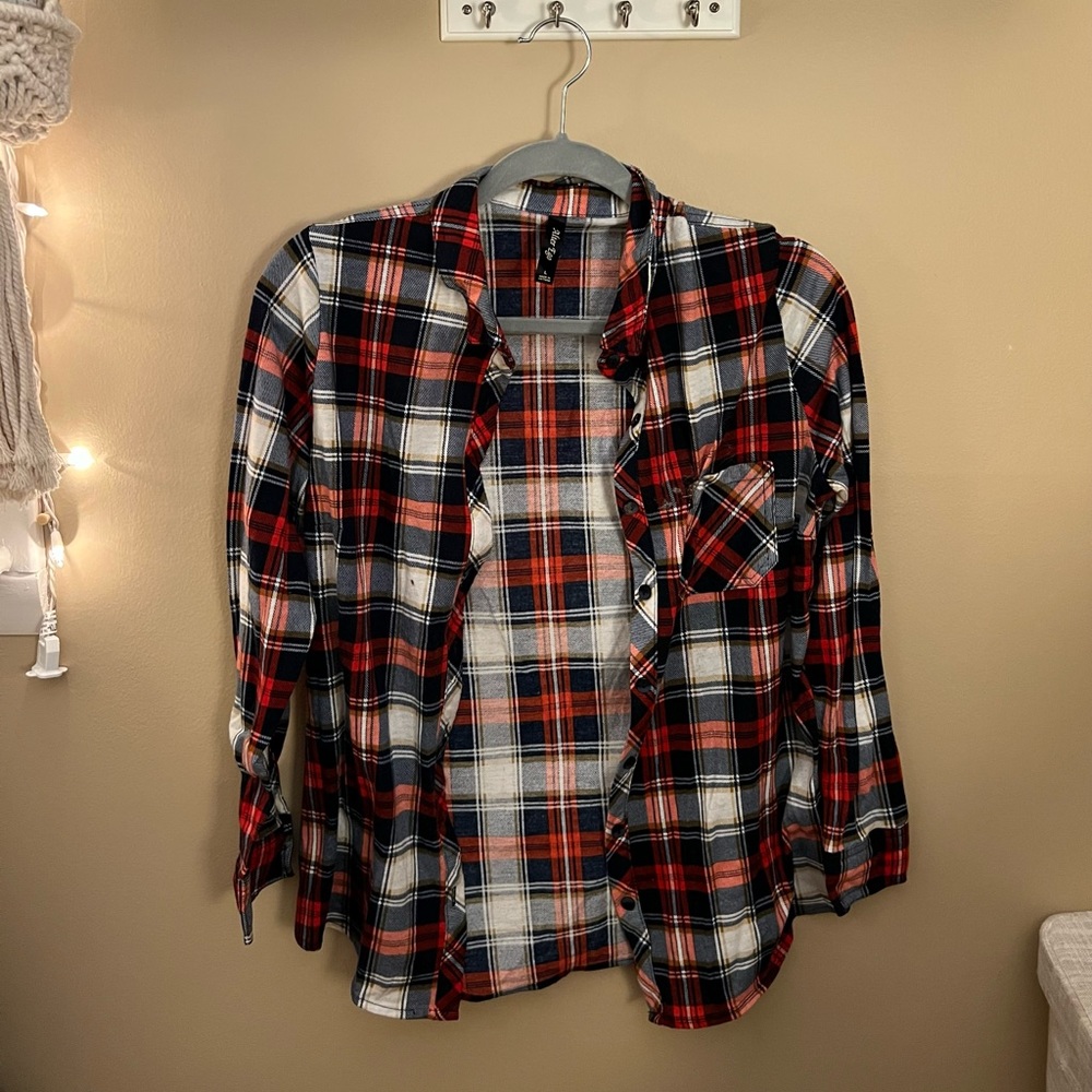 Red white & blue flannel size S
